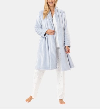 Veste en peluche flanelle ESSENTIEL H55B - Lingerie Le Chat - Bleu