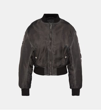 Oversized washed bomber jacket - Schott - Noir