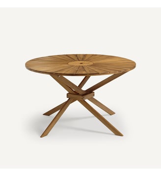 Table de jardin ronde, en acacia, 6 personnes - AM.PM - Naturel