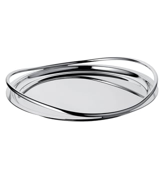Plateau rond en métal argenté - 39 cm - VERTIGO - Christofle - Argent