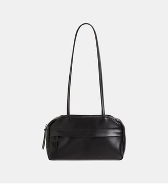sac Lucie porté épaule en cuir - Agnès b. - Noir