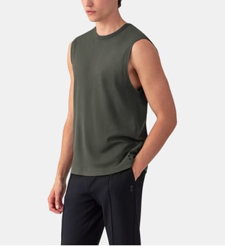 T-shirt sans manches en filet de coton Ron Dorff