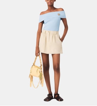Short trompe l'œil en coton - Maje - Écru