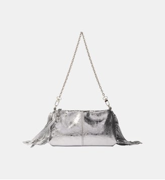 Pochette Miss M pouch en cuir - Maje - Argenté