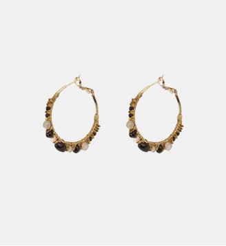 Boucles d'oreilles fines créoles   - Iancura - Satellite - Noir