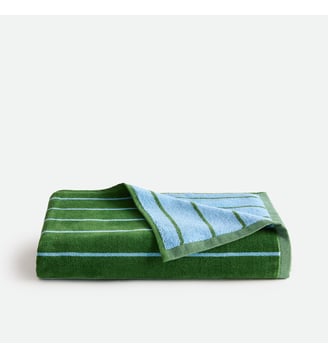 Drap de bain rayé, en éponge velours 500g - La Redoute Interieurs - Bleu turquoise