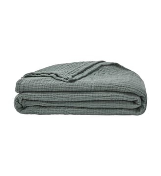 Couvre lit uni en gaze de coton, JAZZY - Essix - Sauge