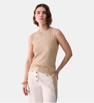 Haut en maille avec nœud - Liu Jo - Beige