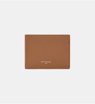 Portefeuille à rabat 2 volets Lucien en cuir grainé - Le Tanneur - Marron tan