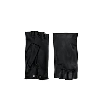 Mitaines Lynette Femme Cuir Doublés Soie - Agnelle - Noir