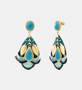 Boucles d'oreilles tiges percées   - Alizia - Satellite - Bleu