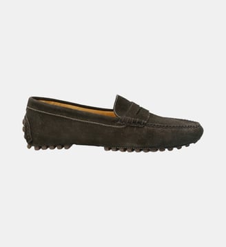 Mocassin driver hampton - cuir velours - Fairmount - Marron foncé