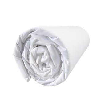 Drap housse en percale de coton, COMPLICITÉ GOURMANDE - Blanc Cerise - Blanc