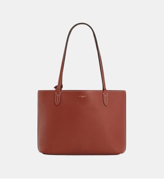 Petit sac cabas Louise en cuir grainé - Le Tanneur - Acajou