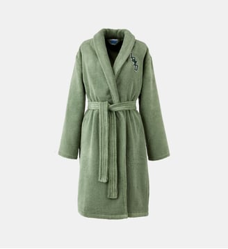 Peignoir de bain long en coton - Kenzo Home - Céladon