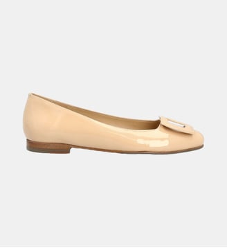 Ballerine astorg - cuir vernis - Charles Kammer - Beige