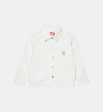 Veste en denim avec logo - Diesel Kids - Blanc cassé