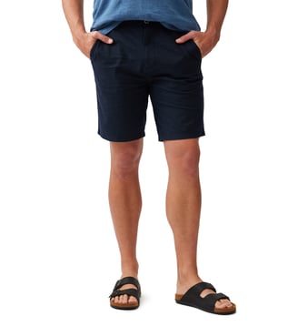 Short droit en coton stretch Gunn, 23 cms - Rodd & Gunn - Bleu nuit