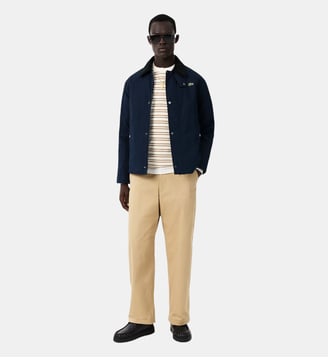 Veste coton col velours côtelé - Lacoste - Bleu marine