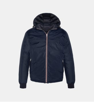 Blouson/doudoune réversible - Schott - Bleu et gris