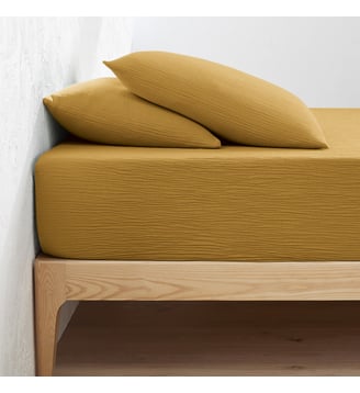 Drap-housse uni gaze de coton bonnet 30cm La Redoute Interieurs