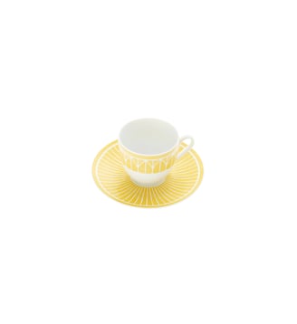 Tasse à Espresso et Soucoupe en Porcelaine - MALMAISON RIVIERA - Christofle - Blanc