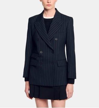 Veste blazer rayée - Sandro - Noir