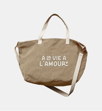 Sac cabas XL velours - Zakuw - Beige