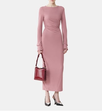 Robe Longue Drapée En Jersey Crêpe - Lanvin - Rose ancien