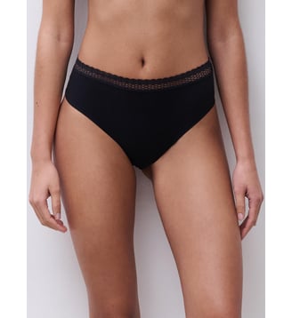 Slip taille haute échancrée confort - Chantelle - Noir
