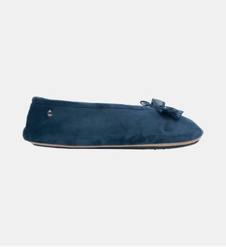 Chaussons Ballerines semelle intérieure moelleuse et confortable - Isotoner - Bleu canard
