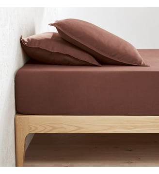 Drap housse lin lavé, bonnet 30cm La Redoute Interieurs