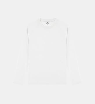 T-shirt manches longues col rond coton gaufré - Serge Blanco - Blanc