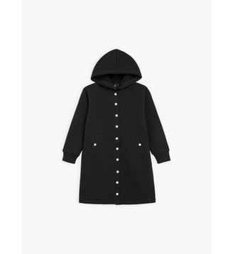 manteau enfant en molleton de coton noir - Agnès b. - Noir