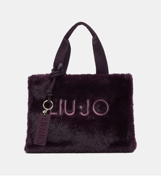 Petit sac fourre-tout en teddy - Liu Jo - Aubergine