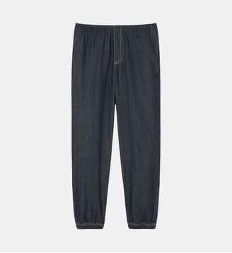 Pantalon denim taille élastiquée relaxed fit - Lacoste - Bleu