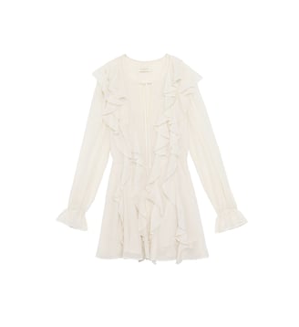 Robe courte évasée uni RUX - La Petite Etoile - Écru