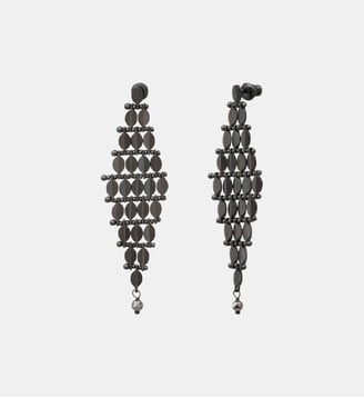Boucles d'oreilles tiges percées   - Babylone - Satellite - Gris