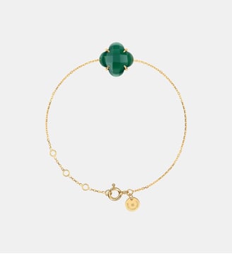 Bracelet, agate verte, or jaune - Morganne Bello - Or jaune