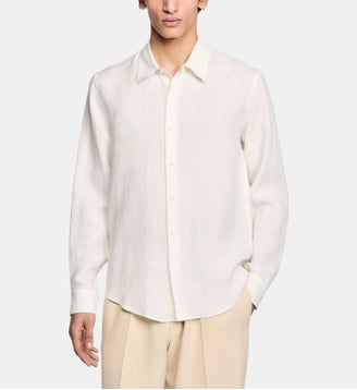 Chemise en lin  - Sandro - Ivoire