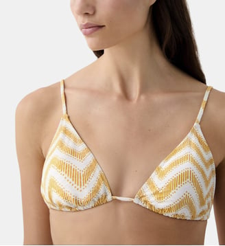 Haut de Bikini Triangle Zigzag - Robin Collection - Jaune