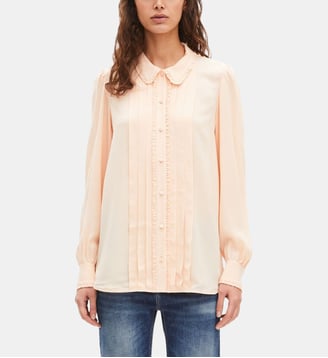 Chemise avec détails de plissage - The Kooples - Nude poudre