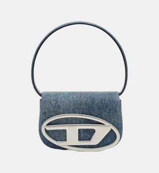 1DR-Sac épaule iconique en denim solarisé - Diesel - Bleu