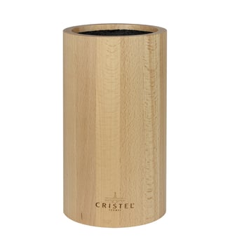 Bloc couteaux en bois de hêtre Ø 11 cm - Cristel - Marron
