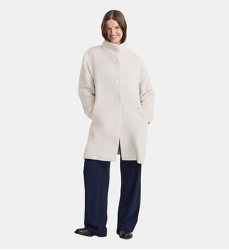 manteau long en alpaga - Agnès b. - Beige doux