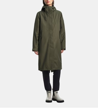 Parka mi-longue à capuche - Aigle - Vert olive foncé