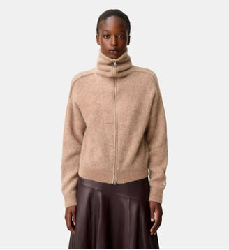 Cardigan maille effet brossé - Claudie Pierlot - Camel
