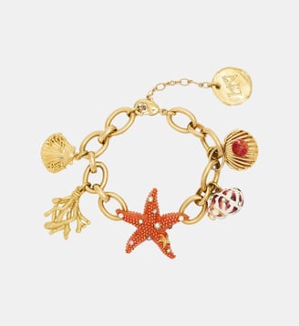 Bracelet doré étoile de mer et pendentifs coquillages - Les Néréides - Multicolore