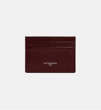 Porte cartes Lucien en cuir huilé - Le Tanneur - Rouge foncé