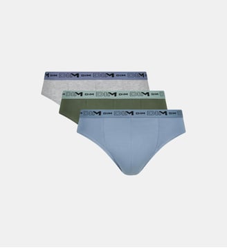 Lot de 3 Slips Coton Stretch Bio - Dim - Vert forêt
